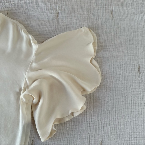 Valentino 100% Silk Scalloped Blouse IT 40 / US 4 - Picture 7 of 10